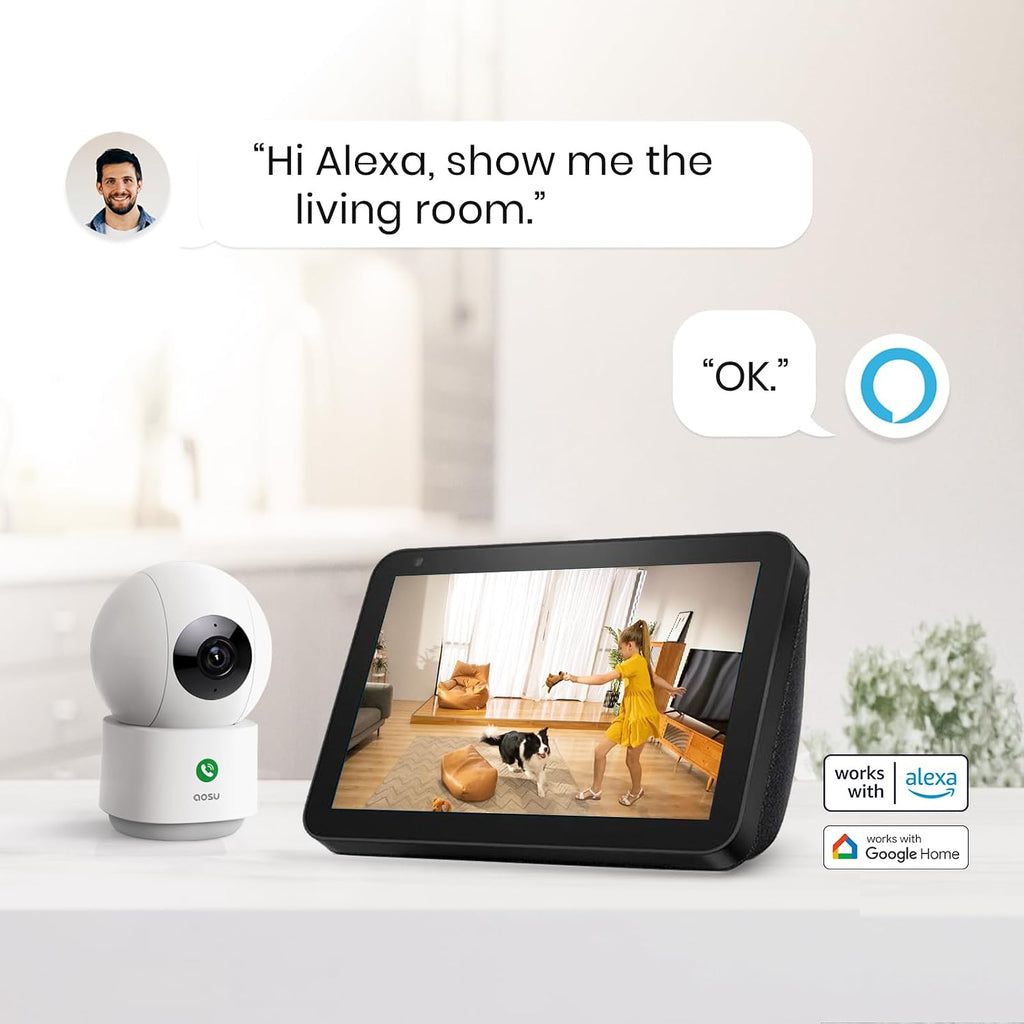 2K Indoor Camera,Baby Monitor Security with 2.4GHz WiFi only