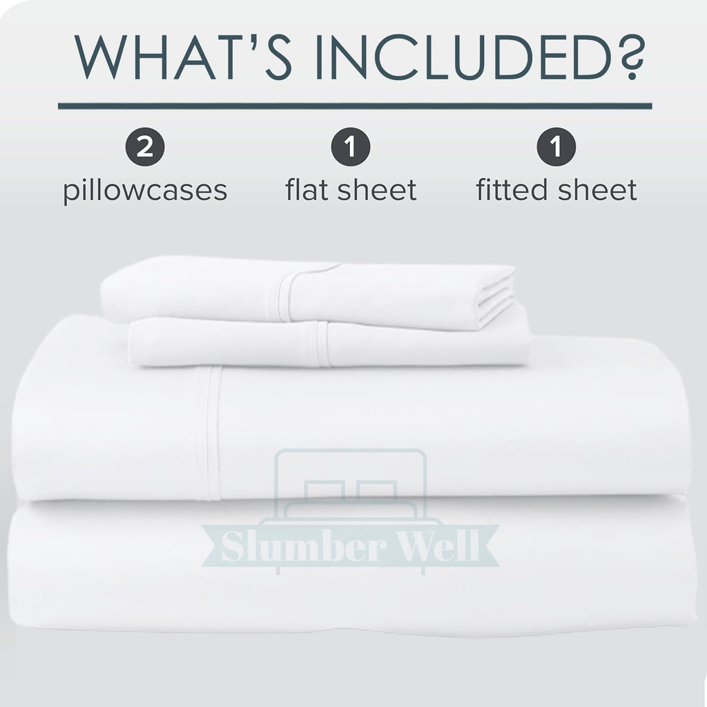 4 Piece Top Split King Sheet Sets for Adjustable Bed, 34 Inch Split Head, 100% Egyptian Cotton, 18 Inch Deep Pocket