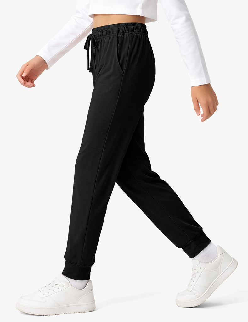 Girls Joggers Sweatpants Kids Cotton Athletic Pants with Pockets