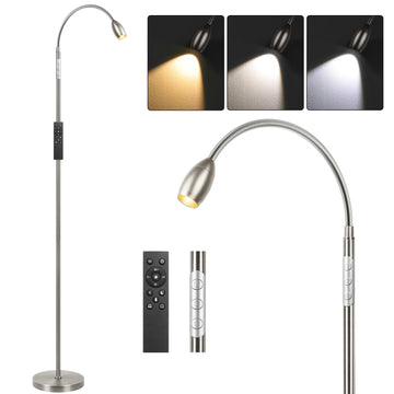 Reading Floor Lamp, 72" LED Dimmable Lamp with Gooseneck, Zoomable Spotlight