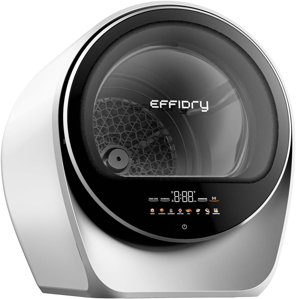 S3 Compact Clothes Dryer 1 cu.ft Capacity 110V 1050W Portable Dryers Machine with Stainless Steel Drum 8 Drying Mode