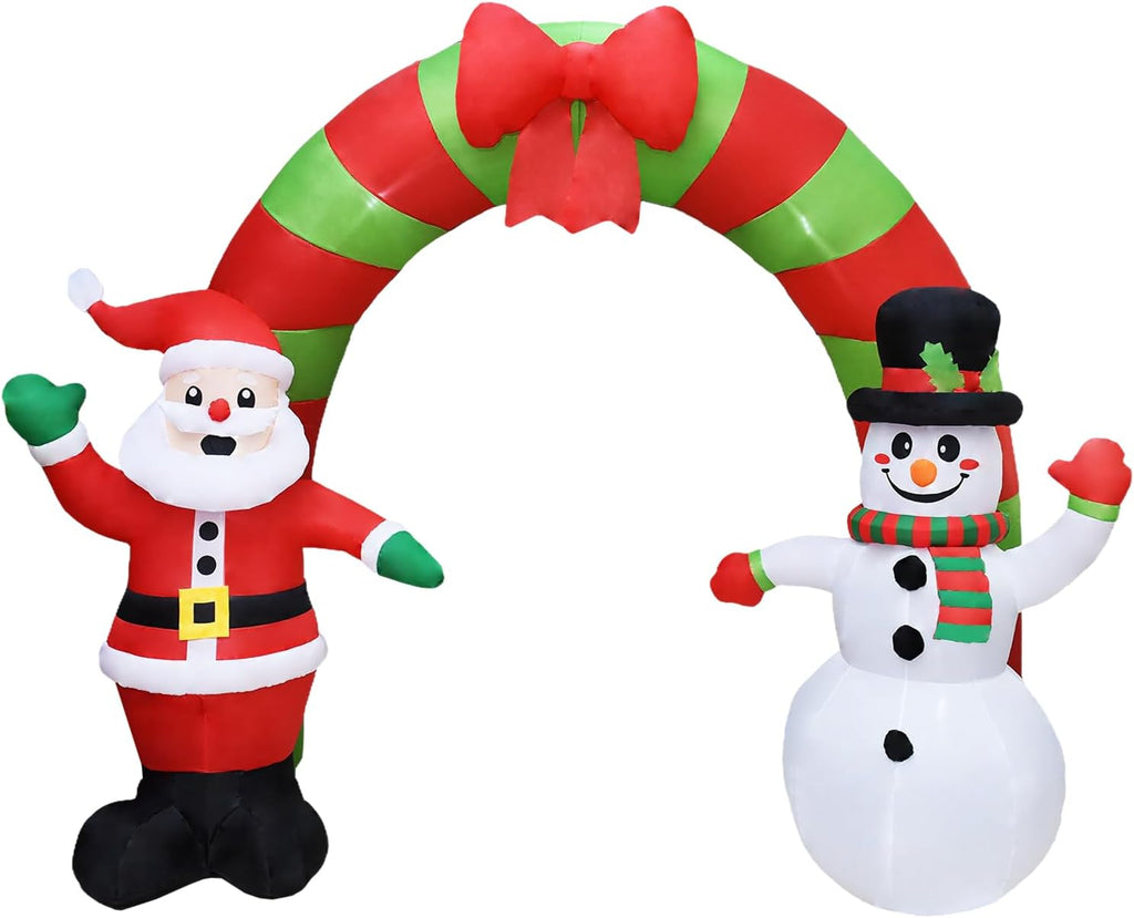 10 FT Christmas Inflatables Archway Outdoor Decorations Santa Snowman Arch