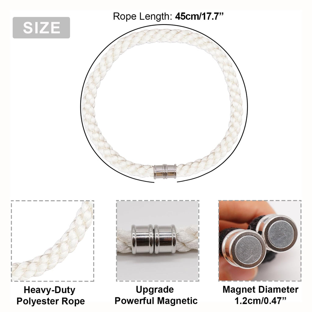 Magnetic Curtain Tiebacks, 4pcs Modern Handmade Rope Curtain Tie Backs Decorative Curtain Holdbacks Holders Cord