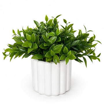 Artificial Eucalyptus Plant, 9" Faux Greenery in Ceramic Pot