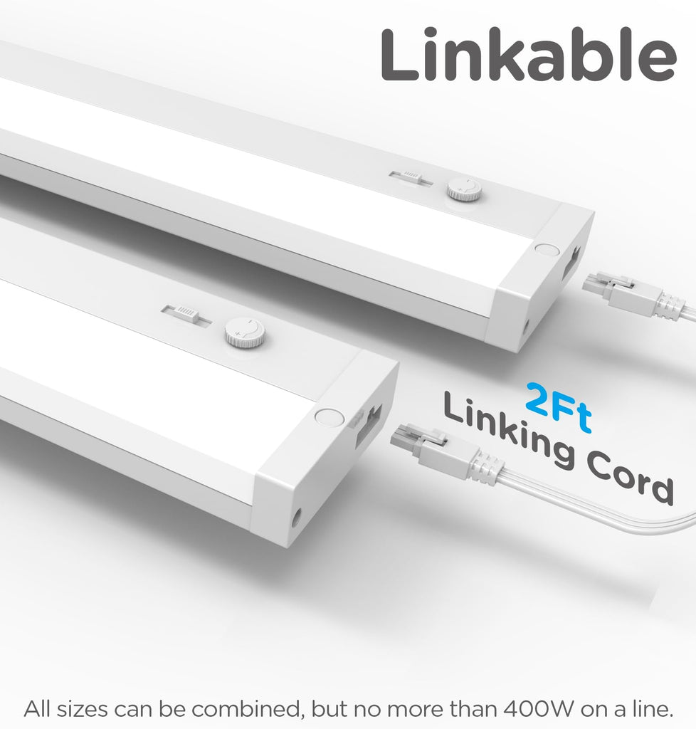 LED Under Cabinet Lighting Hardwired Or Plug in,18 Inch11W 1100LM Super Bright,Dimmable With Dimmer,120V 5CCT