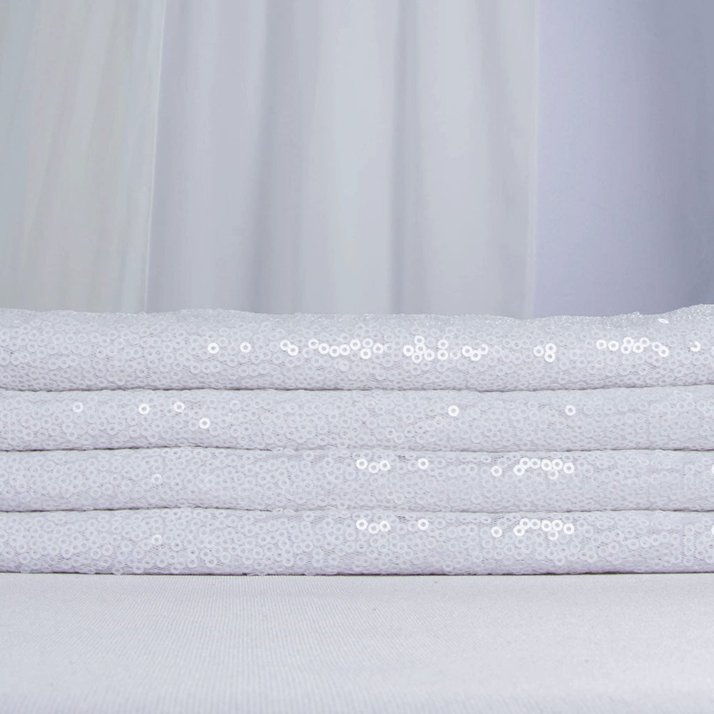 3 Feet 1 Yards White Sequin Fabric, by The Yard, Sequin Fabric, Tablecloth, Linen, Sequin Tablecloth, Table Runner