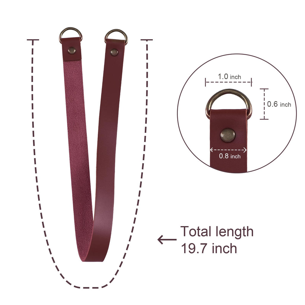 Faux Leather Curtain Tiebacks with Hooks, 4 Pack, Claert