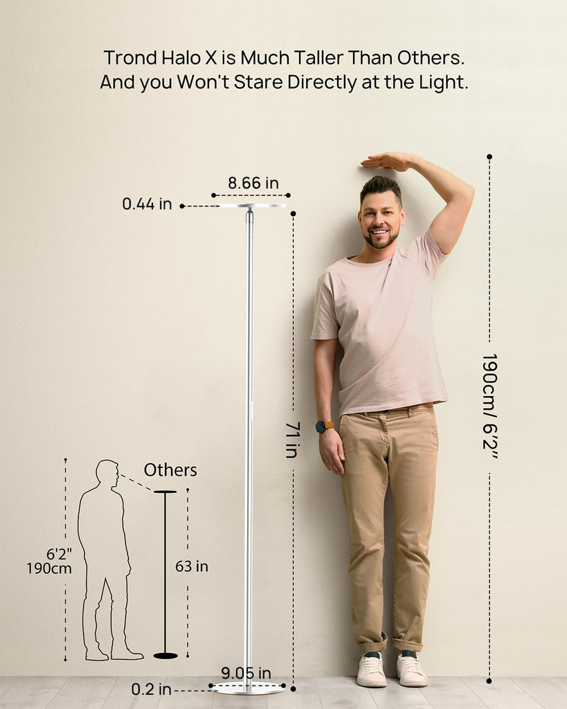 Floor Lamp, Super Bright Sky LED Modern Torchiere Standing Lamp