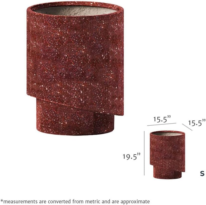 Damu' Cylindrical Fiberstone Indoor/Outdoor Planter - 15.5 Inch Diameter - White