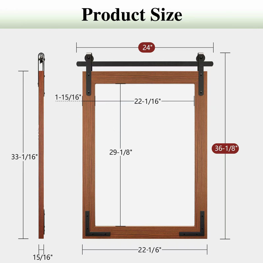 Brown Farmhouse Bathroom Mirror, 24"x36" Rustic Bathroom Mirrors