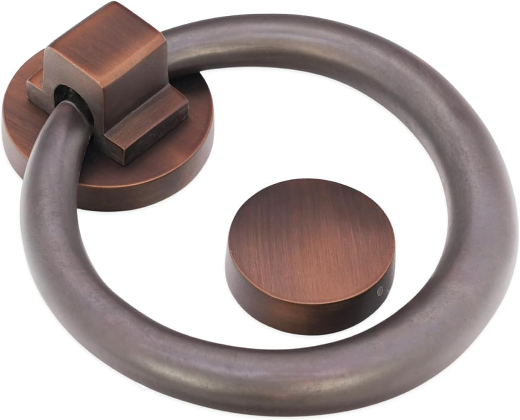 5" Aged Bronze Ring Shaped Door Knocker - Solid Brass Door Furniture Knocker