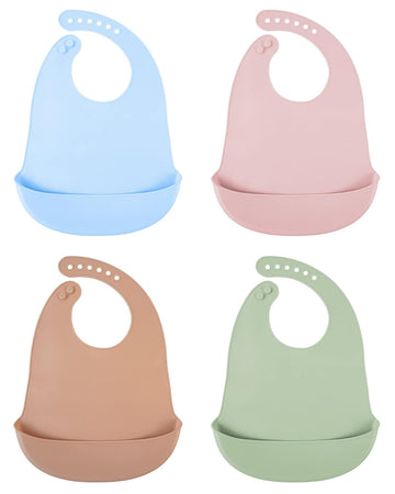 Bibs, 4 Pcs Adjustable for Girls & Boys