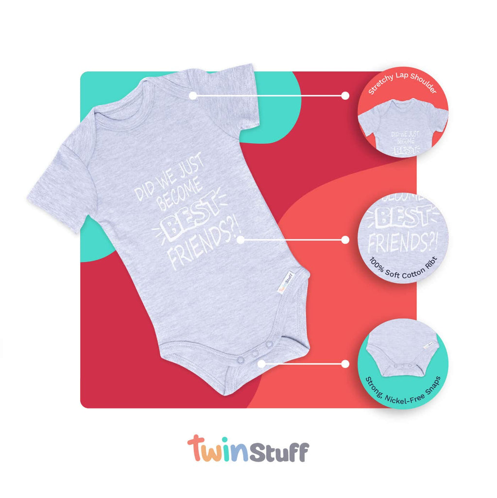 Soft Cotton Twin Grey Baby Rompers