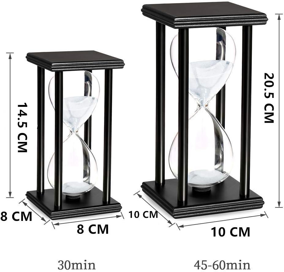 Hourglass Timer for 60 Minutes Sandglass Timer Living Room Home Bedroom Party Festival School Game Sand Timer (Black