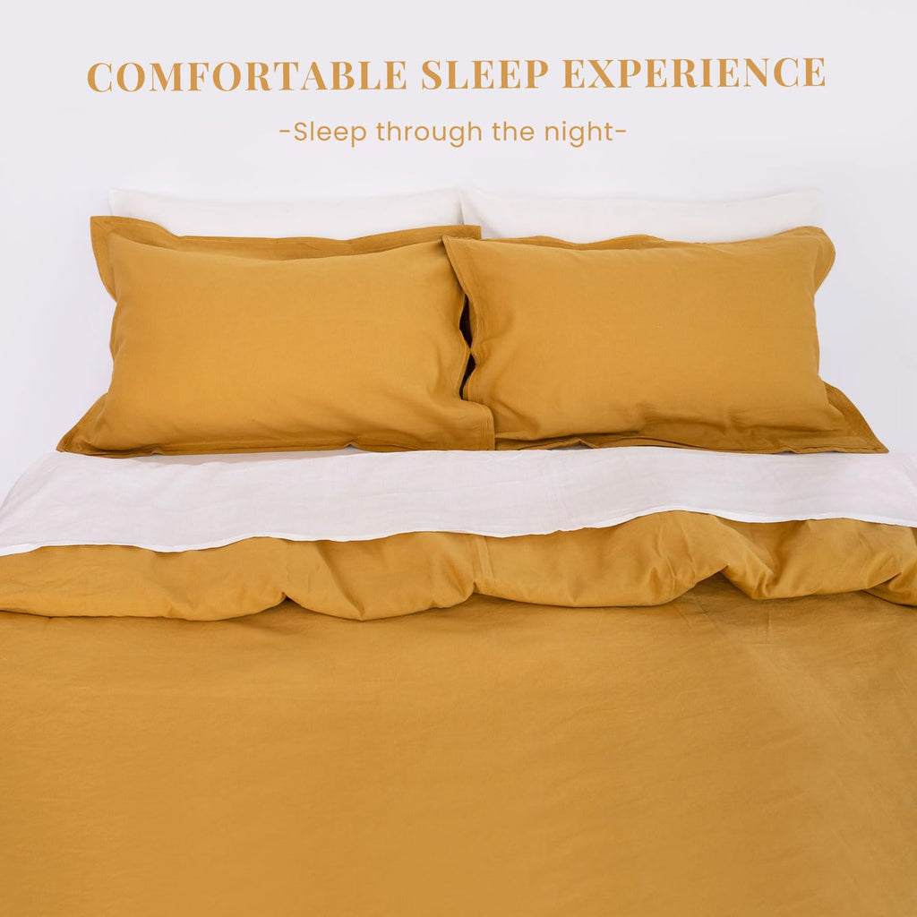 French Linen Duvet Cover Queen Size-3 Piece Linen Cotton Mix Bedding Set (90"x92") Comforter Cover, Stonewashed