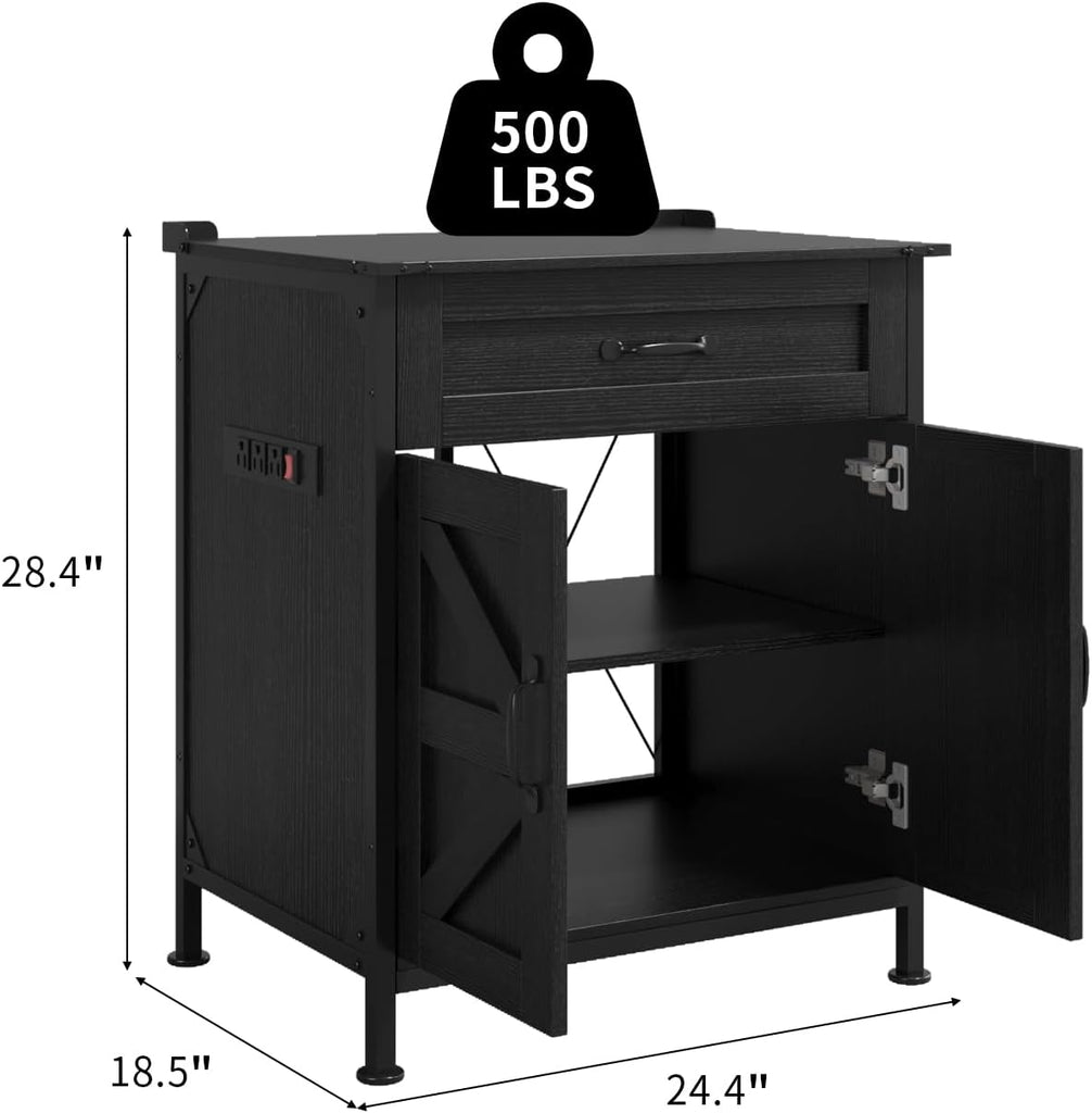 45-67 Gallon Reptile Tank Stand with Power Outlet, Black