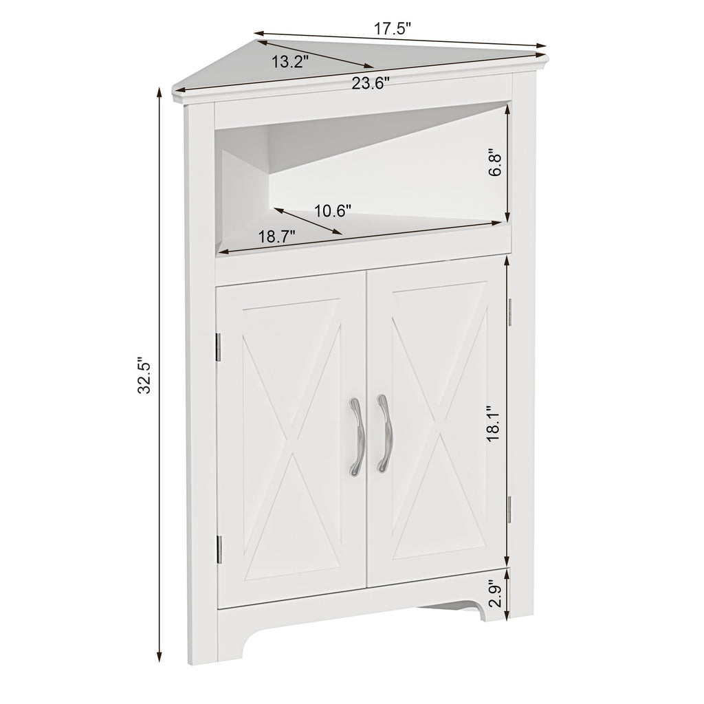 Corner Storage Cabinet with Barn Door Design