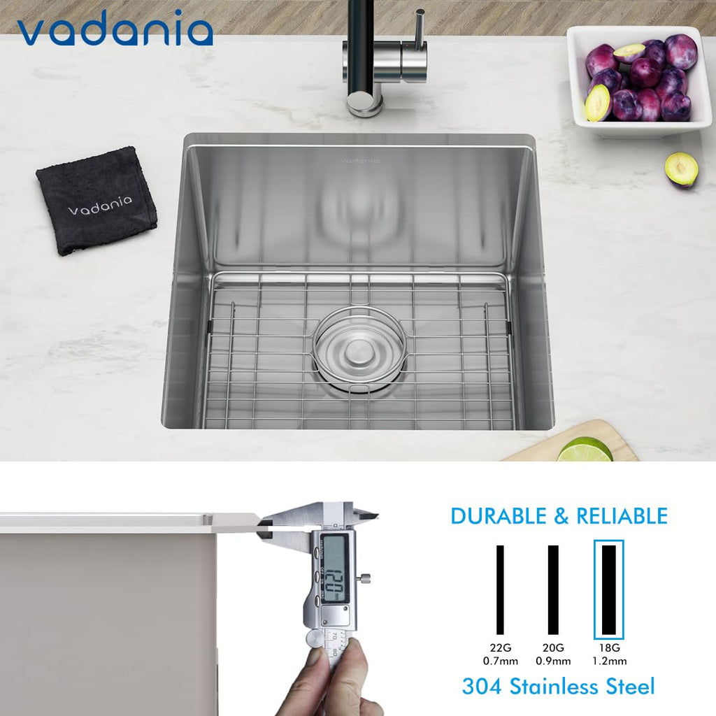 18 Inch Undermount Bar Sink, Stainless Steel