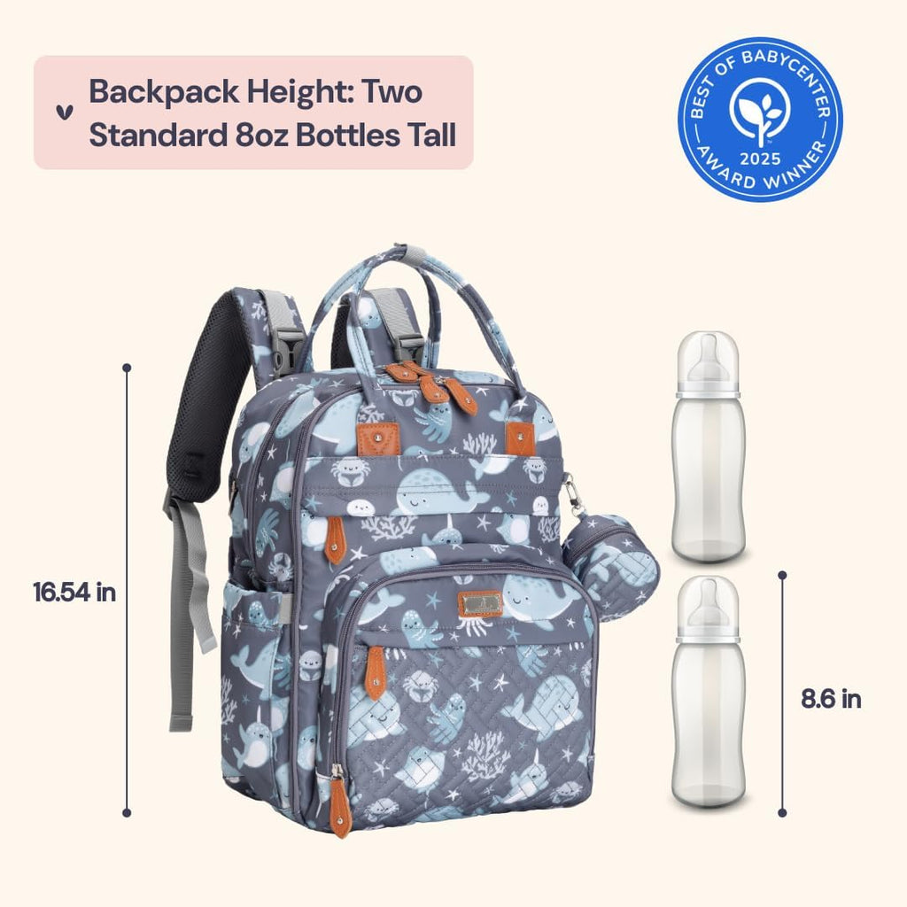 Diaper Bag Backpack - Baby Essentials Travel Tote - Multi Function Water Resistant Diaper Bag, Travel Essentials Baby