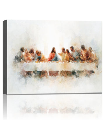 Jesus Last Supper Canvas Wall Art Decor, Last Supper Wall Decor Painting Leonardo da Vinci Pictures Canvas Print