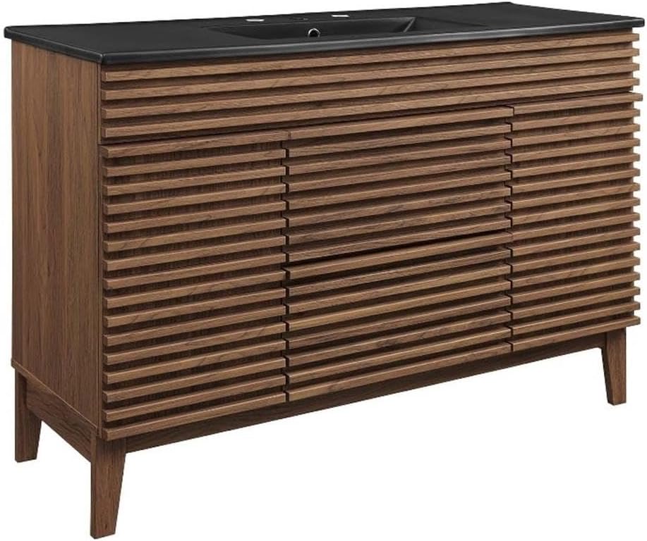 Render 48" Single Bathroom Vanity in Walnut Black