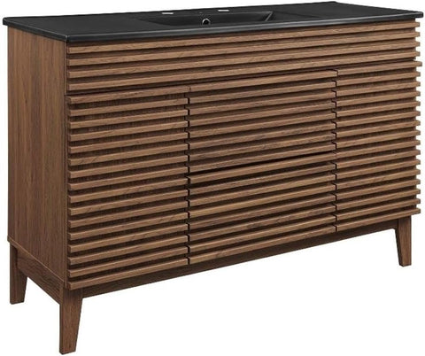Render 48" Single Bathroom Vanity in Walnut Black