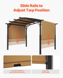 10 x 10 ft Outdoor Pergola, Arched Top Metal Pergola, Retrac - Image 6