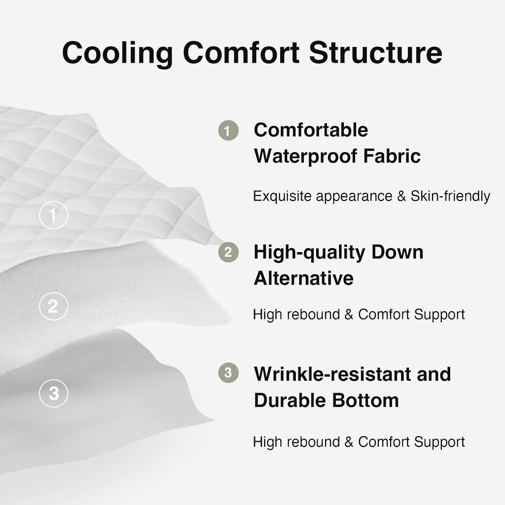 Full Dorm Mattress Topper, Soft Pillow Top Down Alternative Pad | Breathable Quilted Mattress Cover with Deep Pocket