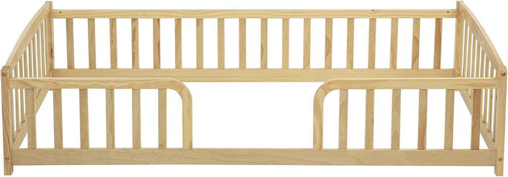 Toddler Floor Bed with Central Entrance, Natural