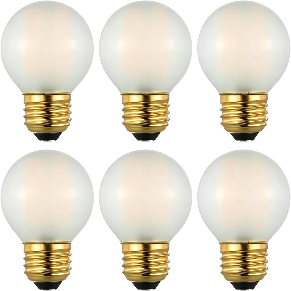 G16.5 E26 Dimmable LED Filament Globe Bulb, 2W/25W Equivalent 2700K Warm White Frosted Glass, Ideal for Decorative