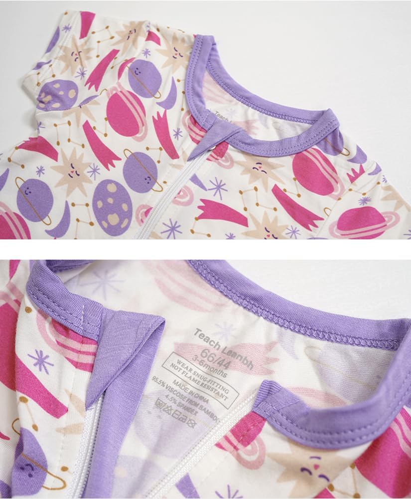 Toddler Unisex Baby Bamboo Viscose Pajamas Short Sleeve Romper