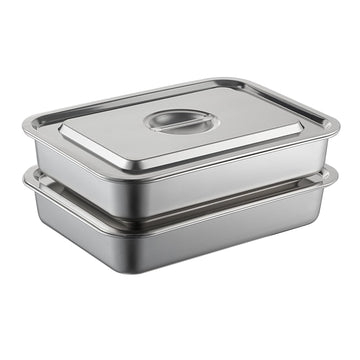 4-Piece Lasagna Pan with Lid, 15.5x11.6x2.7 Inch Large Stainless Steel Nonstick Lasagna Baking Roasting Dishes Pan
