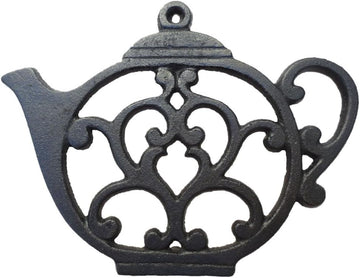 Teapot Cast Iron Trivet for Hot Pots & Kitchen & Dining Table, Gift, Metal Wall Art & Home Decor, 2 or More for Set