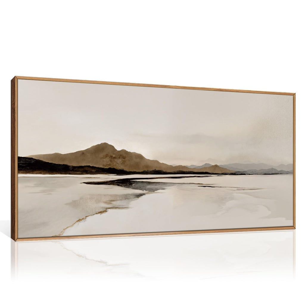 Large Netural Abstract Mountain Framed Canvas Wall Art Set -20"X40"