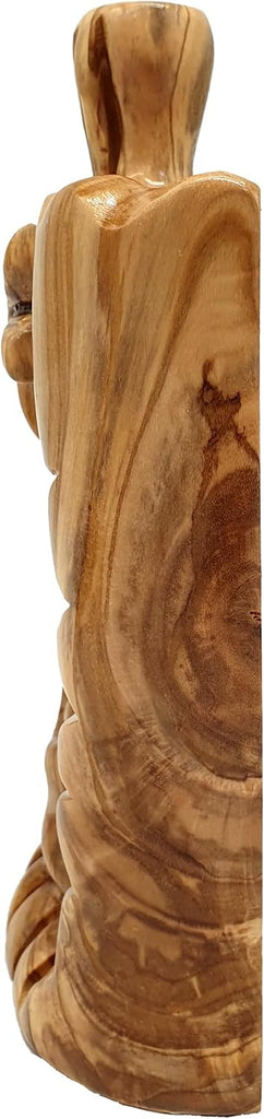 Olive Wood Nativity Scene 6.5" - Large Abstract Hand Carved Holy Family with Bethlehem Star Christmas Decor HOF056
