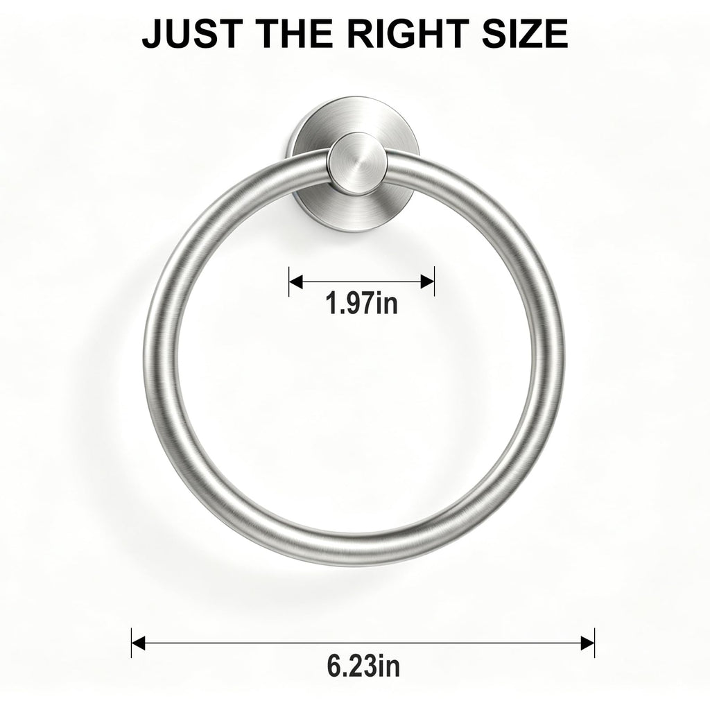 Towel Holder Wall Brushed Nickel Towel Ring, 2 Pack