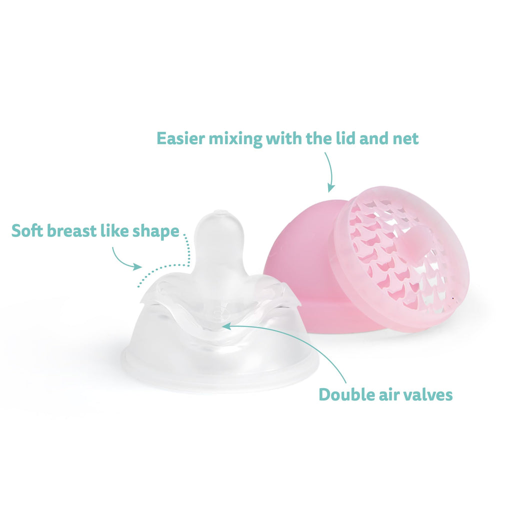 Anti-Colic Baby Bottles 5 oz / 140 ml - Pack of 3 Newborn Baby Bottles, Slow Flow Plastic Bottles, Breast-Shaped Teat