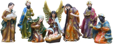 Resin Nativity Figurine Set Indoor Christmas Religious Tabletop Home Decor