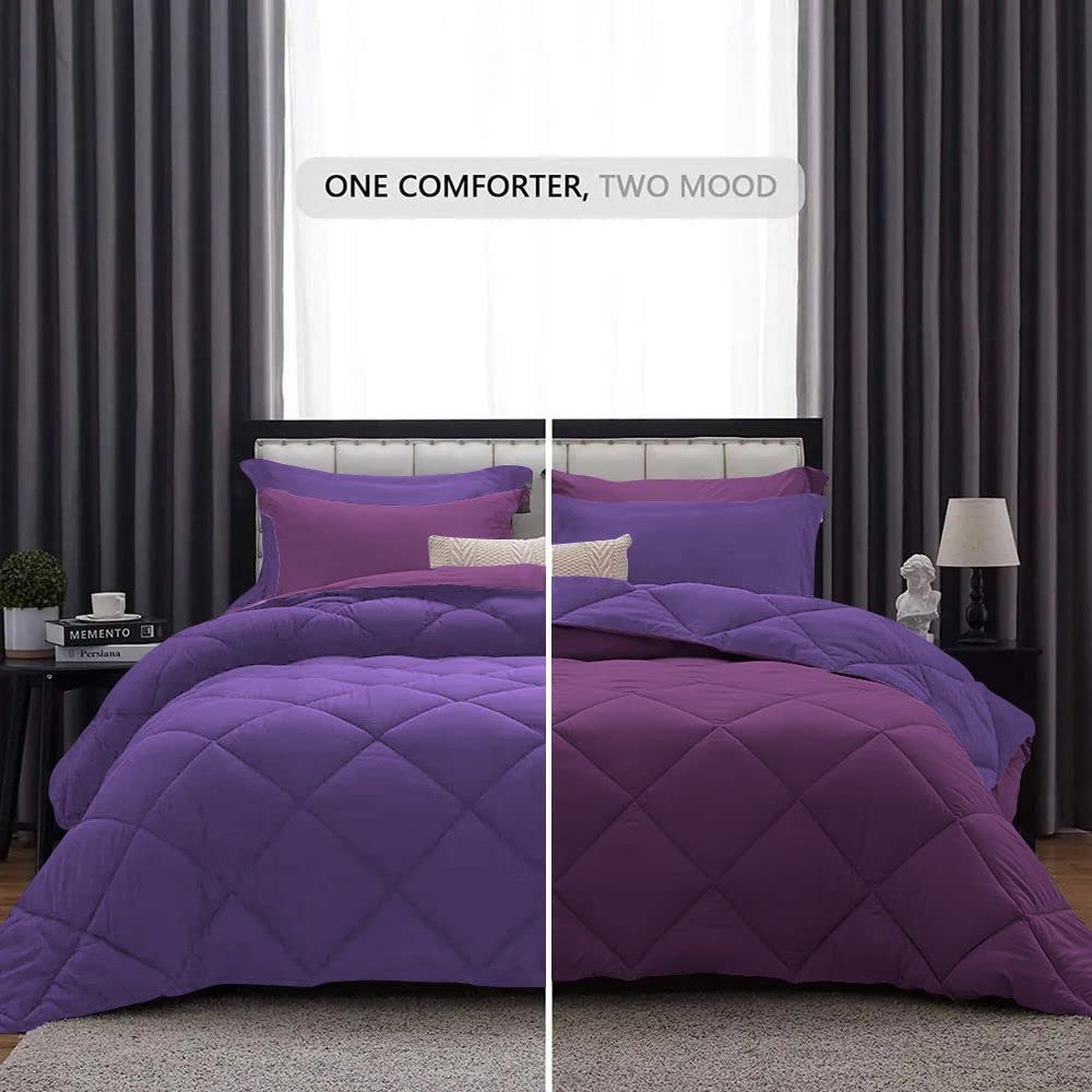 5 Piece Reversible Diamond Pattern Comforter Set Premium Super Soft 550 GSM All Season 1000 Thread Count 100%