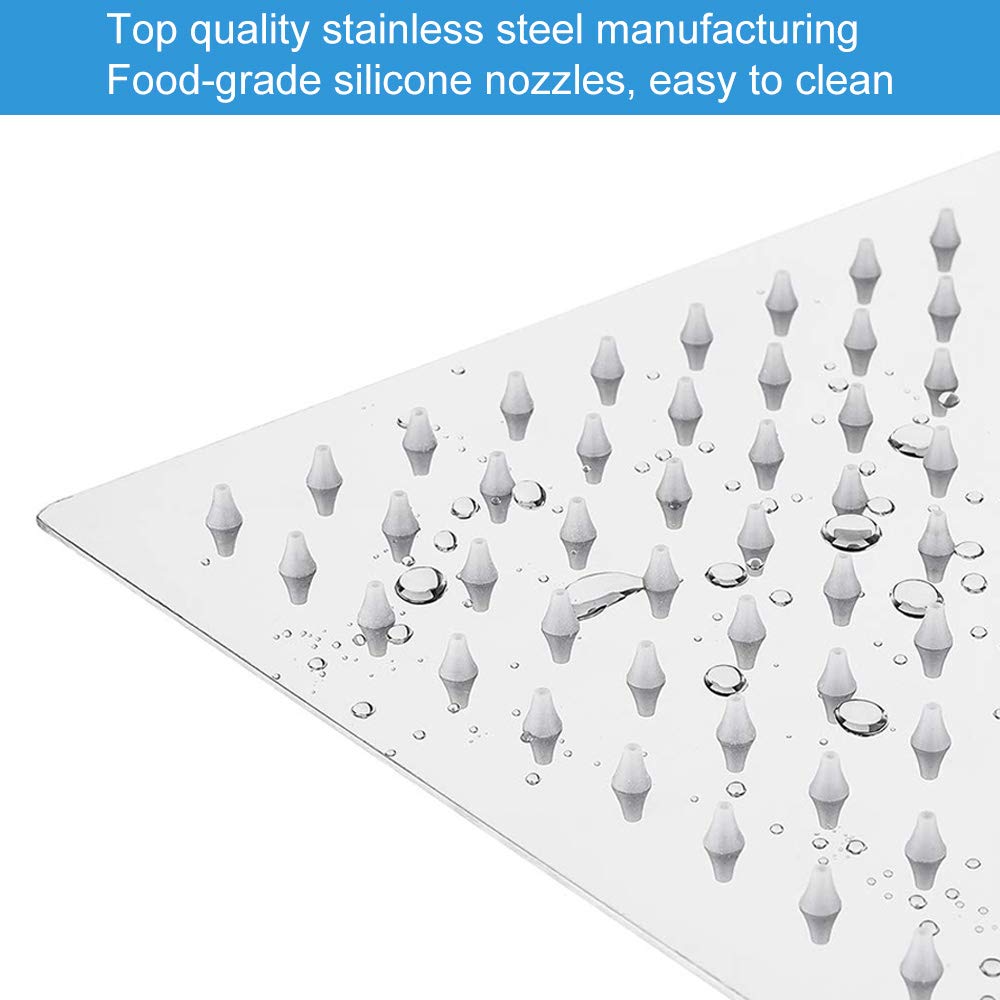Rain Shower Head, High Flow Stainless Steel Square Rainfall Shower, Waterfall Bath Shower Body Covering, Ceiling or