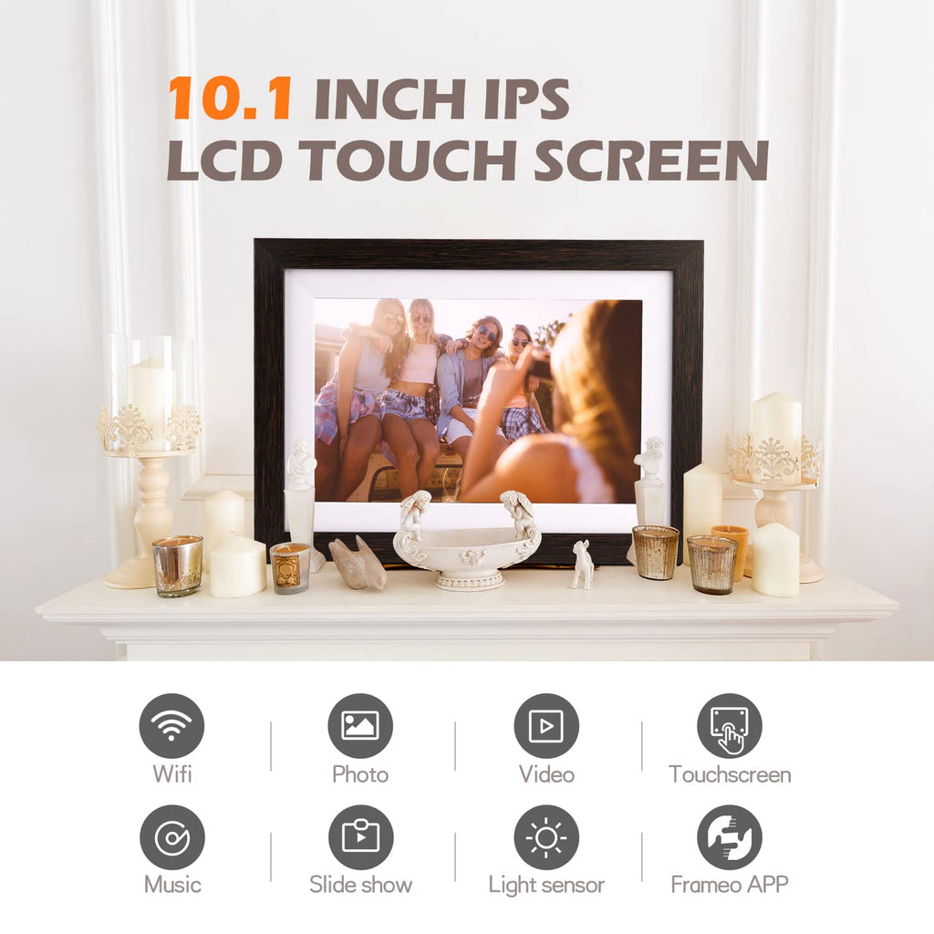 10.1" WiFi Digital Picture Frame, Smart Cloud, Frameo App
