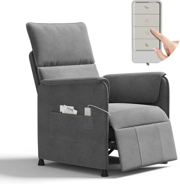 Recliner Chair，Electric Adjustable Chenille Recliner with Remote Control and Padded Backrest,Home Theater Recliner