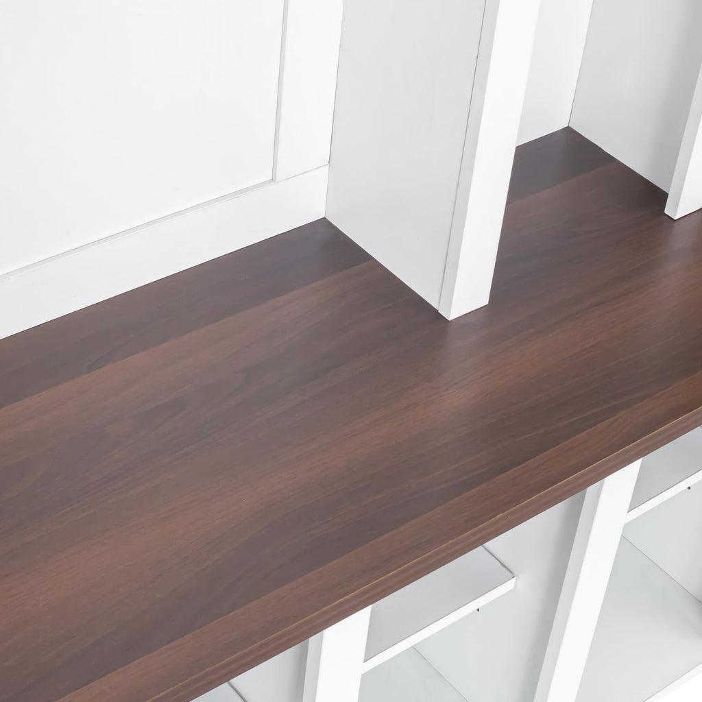 Versatile 59'' Wide Hall Tree with 6 Hooks and Multiple Storage Space, Farmhouse Practical Walnut Storage Bench with
