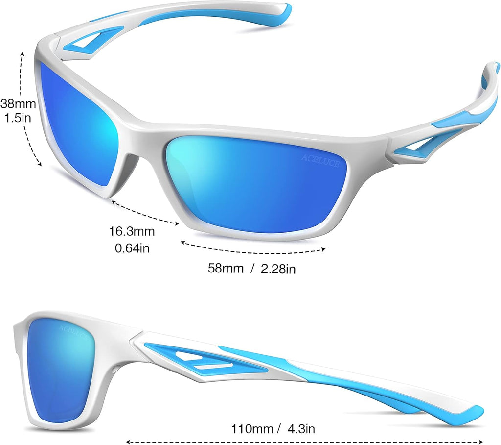 Kids Polarized Sunglasses TPEE Unbreakable Frame for Boys Girls