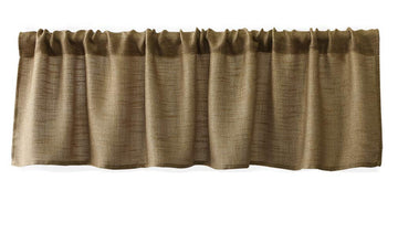 Burlap Kitchen Valances for Windows Rod Pocket Window Curtain Valance Rustic Home Décor 56 by 14 Inches