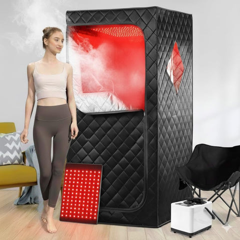 Infrared Red Light Therapy Sauna, Portable Steam and Infrared Sauna for Home, Full Body Sauna Tent for Relaxation