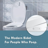 Non-Electric Bidet Toilet Seat Attachment with Dual Nozzles, Warm and Cool Water Control, Adjustable Pressure, Easy Installation, Universal Fit