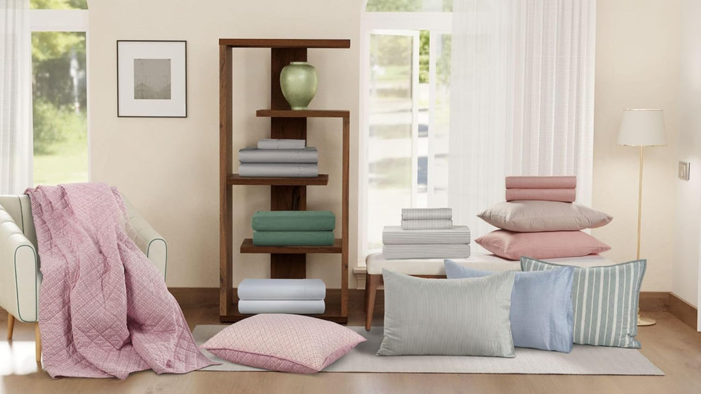 Sheet Set, 100% Egyptian Cotton Percale, Blush Rose, Soft, 4Pc