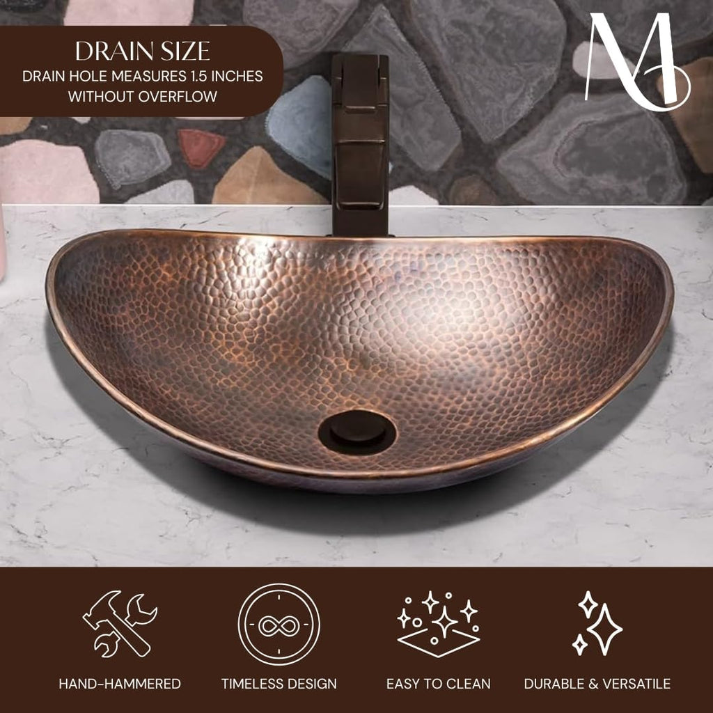 Monarch Abode Bathroom Sink - 19-Inch Harbor Vessel Bathrooms Countertop Sink, Bathroom Vessel Sinks