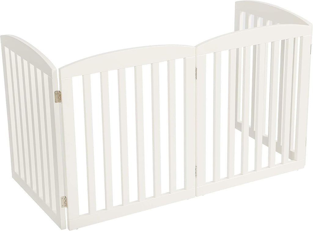 Wooden Freestanding Foldable Pet Gate for Dog, 24" H Dog Gate Indoor